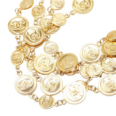 シャネル ココマーク ラウンド 4連 ネックレス ゴールド メッキ レディース CHANEL 【中古】