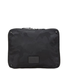 ヴァレンティノ ロックスタッズ カモ柄 クラッチバッグ セカンドバッグ ブラック ナイロン メンズ VALENTINO 【中古】