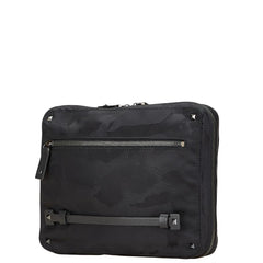 ヴァレンティノ ロックスタッズ カモ柄 クラッチバッグ セカンドバッグ ブラック ナイロン メンズ VALENTINO 【中古】