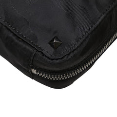 ヴァレンティノ ロックスタッズ カモ柄 クラッチバッグ セカンドバッグ ブラック ナイロン メンズ VALENTINO 【中古】
