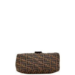 フェンディ ズッカ マンマバケット ハンドバッグ ブラウン キャンバス レザー レディース FENDI 【中古】