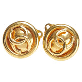 シャネル ヴィンテージ ココマーク ラウンド イヤリング ゴールド メッキ レディース CHANEL 【中古】