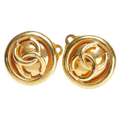 シャネル ヴィンテージ ココマーク ラウンド イヤリング ゴールド メッキ レディース CHANEL 【中古】