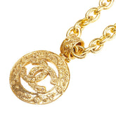シャネル ヴィンテージ ココマーク ラウンド サークル ネックレス ゴールド メッキ レディース CHANEL 【中古】