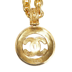 シャネル ヴィンテージ ココマーク ラウンド サークル ネックレス ゴールド メッキ レディース CHANEL 【中古】