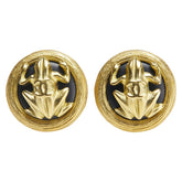 シャネル ヴィンテージ カエル フロッグ ココマーク イヤリング ゴールド ブラック メッキ レディース CHANEL 【中古】