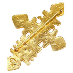 シャネル ココマーク クロス ブローチ ゴールド メッキ レディース CHANEL 【中古】