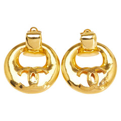 シャネル ヴィンテージ ココマーク ラウンド スイング イヤリング ゴールド メッキ レディース CHANEL 【中古】