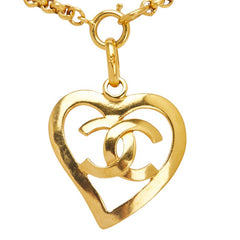 シャネル ココマーク ハート サークル ネックレス ゴールド メッキ レディース CHANEL 【中古】
