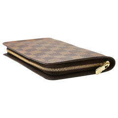 ルイ ヴィトン ダミエ ポルト モネ ジップ 長財布 ラウンドファスナー N61728 ブラウン PVC レディース LOUIS VUITTON 【中古】