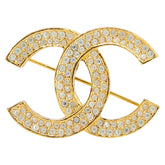 シャネル ヴィンテージ ココマーク ラインストーン ブローチ ゴールド メッキ レディース CHANEL 【中古】