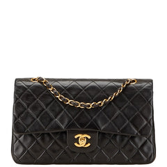シャネル マトラッセ ココマーク Wフラップ チェーン ショルダーバッグ ハンドバッグ ブラック ラムスキン レディース CHANEL 【中古】