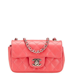 シャネル ミニマトラッセ ココマーク チェーン ショルダーバッグ ピンク ラムスキン レディース CHANEL 【中古】