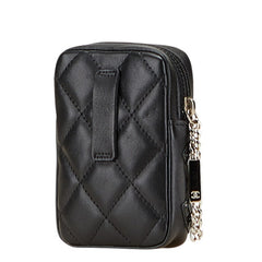 シャネル カンボンライン ココマーク シガレットケース ブラック レザー レディース CHANEL 【中古】