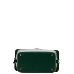 セリーヌ バスケットバッグ ボックス ハンドバッグ グリーン ゴールド レザー レディース CELINE 【中古】