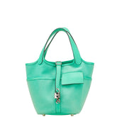 エルメス ピコタンロック 18 PM カーゴポケット ハンドバッグ ヴェールコミック グリーン スイフト トワルゴエラン レディース HERMES 【中古】