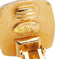シャネル ヴィンテージ ココマーク スクエア イヤリング ゴールド ブラック メッキ レディース CHANEL 【中古】