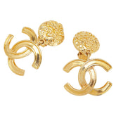 シャネル ヴィンテージ ココマーク ロゴ イヤリング スイング ゴールド メッキ レディース CHANEL 【中古】