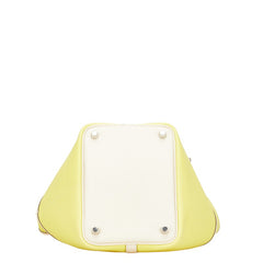 エルメス ピコタンロック カーゴPM ハンドバッグ ジョーヌシトロン ナタ イエロー アイボリー スイフト トワルゴエラン レディース HERMES 【中古】