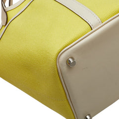 エルメス ピコタンロック カーゴPM ハンドバッグ ジョーヌシトロン ナタ イエロー アイボリー スイフト トワルゴエラン レディース HERMES 【中古】