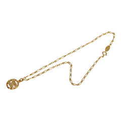 シャネル ヴィンテージ ココマーク ラウンド サークル ネックレス ゴールド メッキ ラインストーン レディース CHANEL 【中古】