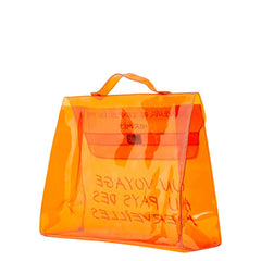 エルメス ビニールケリー 不思議の国 エルメスへの旅展 ハンドバッグ トートバッグ オレンジ ビニール レディース HERMES 【中古】