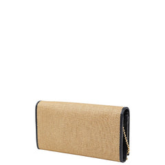 グッチ ホースビット1955 チェーン ショルダーウォレット 621888 ベージュ ネイビー キャンバス レザー レディース GUCCI 【中古】