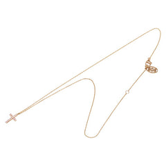 カルティエ シンボル クロス チェーン ペンダントネックレス K18PG ピンクゴールド レディース CARTIER 【中古】