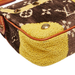 ルイ ヴィトン モノグラム トロンプルイユ ポシェット アクセソワール チェーン ハンドバッグ M92710 マロン イエロー ベルベット クロコダイル レザー レディース LOUIS VUITTON 【中古】