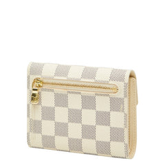 ルイ ヴィトン ダミエ アズール コアラ 三つ折り財布 N60013 ホワイト PVC レディース LOUIS VUITTON 【中古】