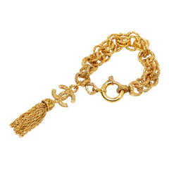 シャネル ココマーク フリンジ ヨウガン モチーフ ブレスレット ゴールド メッキ メンズ CHANEL 【中古】
