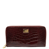 ルイ ヴィトン アリゲーター 長財布 ラウンドファスナー ワインレッド ボルドー クロコダイル レディース LOUIS VUITTON 【中古】