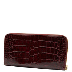 ルイ ヴィトン アリゲーター 長財布 ラウンドファスナー ワインレッド ボルドー クロコダイル レディース LOUIS VUITTON 【中古】