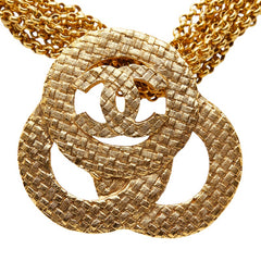 シャネル ヴィンテージ ココマーク 編み込み ネックレス ゴールド メッキ レディース CHANEL 【中古】