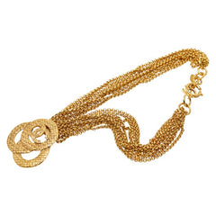 シャネル ヴィンテージ ココマーク 編み込み ネックレス ゴールド メッキ レディース CHANEL 【中古】