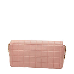 シャネル チョコバー ココマーク チェーン ショルダーバッグ ピンク ラムスキン レディース CHANEL 【中古】