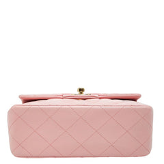 シャネル ミニマトラッセ ココマーク 斜め掛け チェーン ショルダーバッグ ピンク ラムスキン レディース CHANEL 【中古】