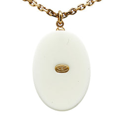 シャネル カメリア ココマーク ネックレス ゴールド ホワイト ブラック メッキ プラスチック レディース CHANEL 【中古】