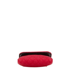 シャネル マトラッセ ココマーク ミニ チェーン ショルダーバッグ レッド コットン レディース CHANEL 【中古】