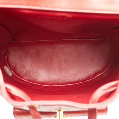 シャネル マトラッセ ココマーク リュック バックパック レッド ラムスキン レディース CHANEL 【中古】