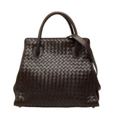 ボッテガヴェネタ イントレチャート ハンドバッグ ショルダーバッグ 2WAY ブラウン レザー レディース BOTTEGAVENETA 中古