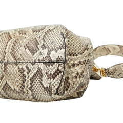フェンディ ファースト ミディアム ショルダーバッグ 8BP127 ベージュ パイソン レディース FENDI 中古