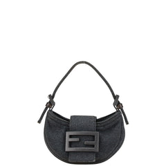 フェンディ ミニクロワッサン ハンドバッグ グレー ウール レディース FENDI 【中古】