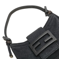 フェンディ ミニクロワッサン ハンドバッグ グレー ウール レディース FENDI 【中古】