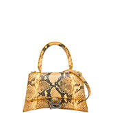 バレンシアガ アワーグラス スモール パイソン型押し ハンドバッグ ショルダーバッグ 2WAY 593546 イエロー ブラック レザー レディース BALENCIAGA 【中古】