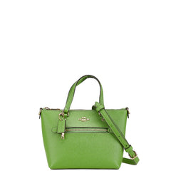 コーチ ロゴ ミニハンドバッグ ショルダーバッグ 2WAY CA844IMMA1 グリーン レザー レディース COACH 【中古】