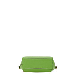 コーチ ロゴ ミニハンドバッグ ショルダーバッグ 2WAY CA844IMMA1 グリーン レザー レディース COACH 【中古】