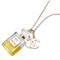 シャネル ココマーク 香水 パフューム No.5 ボトル モチーフ ネックレス ゴールド メッキ レディース CHANEL 【中古】