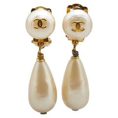 シャネル ココマーク パール イヤリング ゴールド ホワイト メッキ レディース CHANEL 【中古】