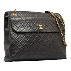 シャネル マトラッセ ココマーク チェーン ショルダーバッグ トートバッグ ブラック ゴールド ラムスキン レディース CHANEL 【中古】